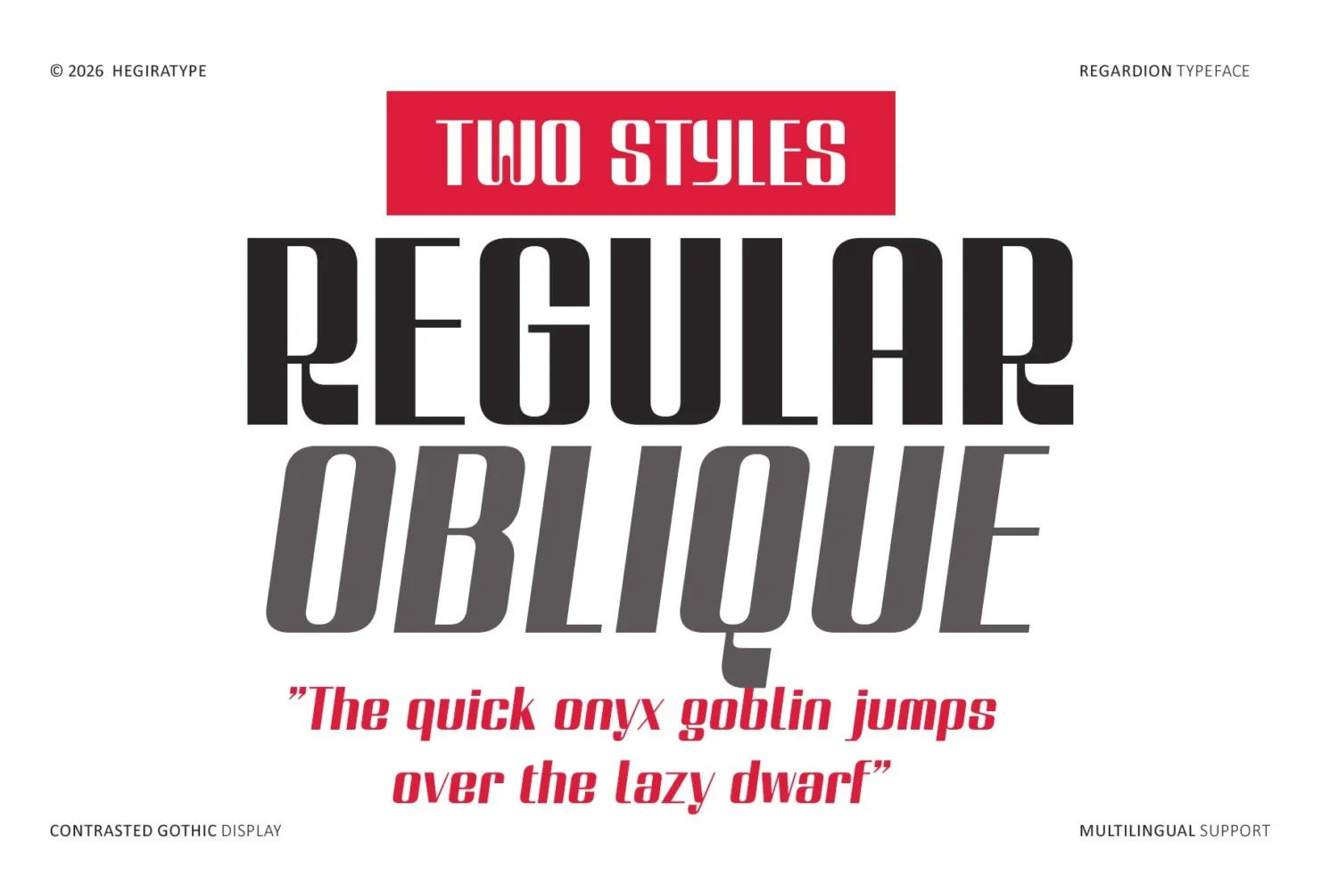 contrasted gothic display font