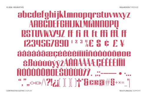 contrasted gothic display font