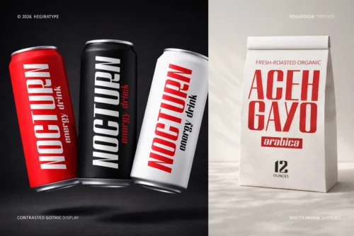 contrasted gothic display font
