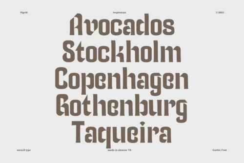 semi-gothic stencil font