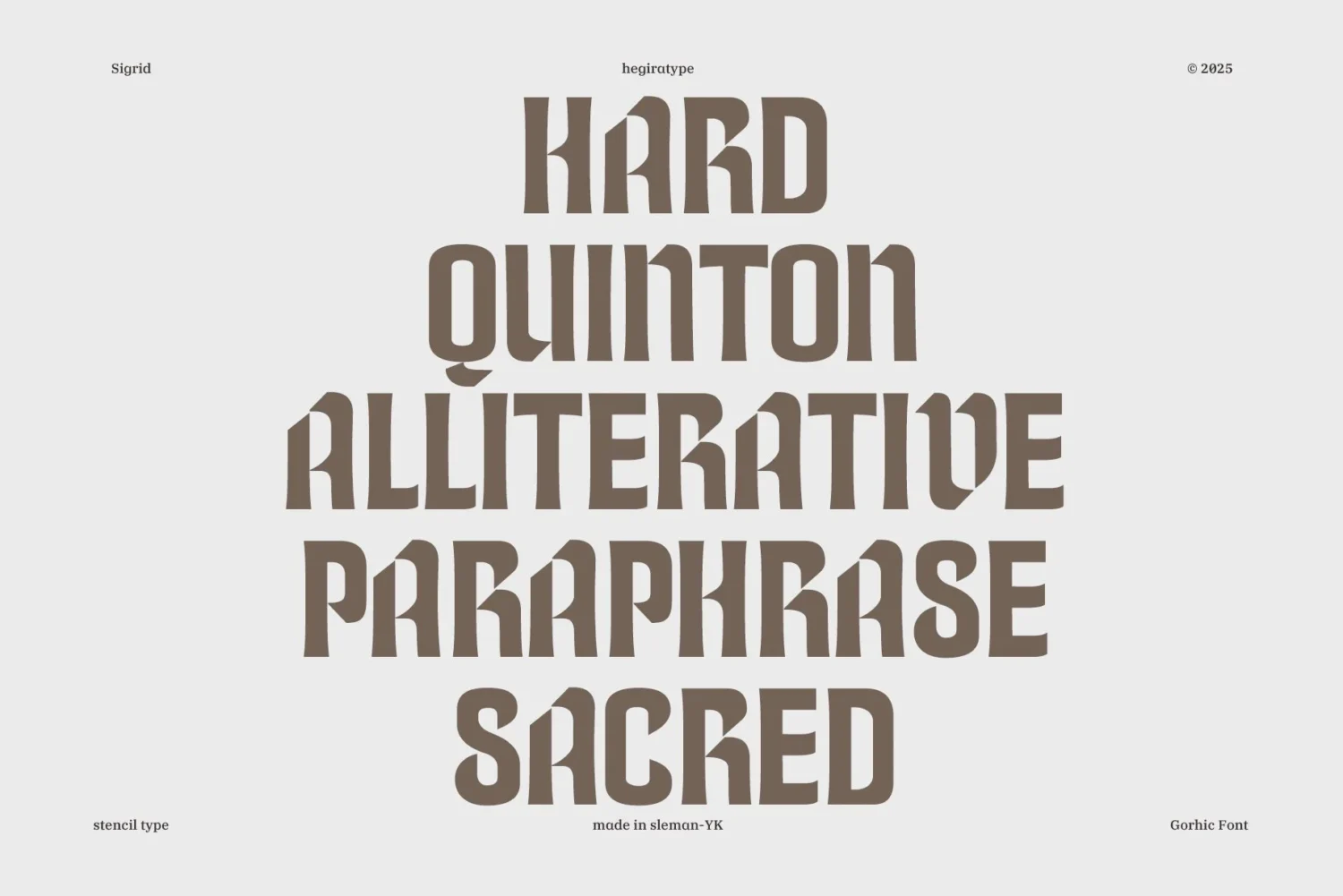 semi-gothic stencil font