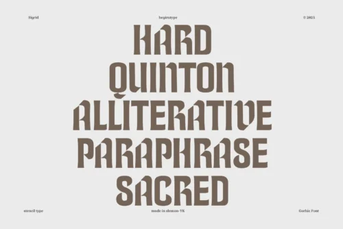 semi-gothic stencil font