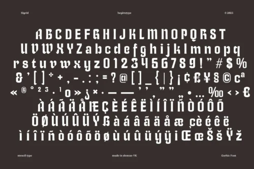 semi-gothic stencil font