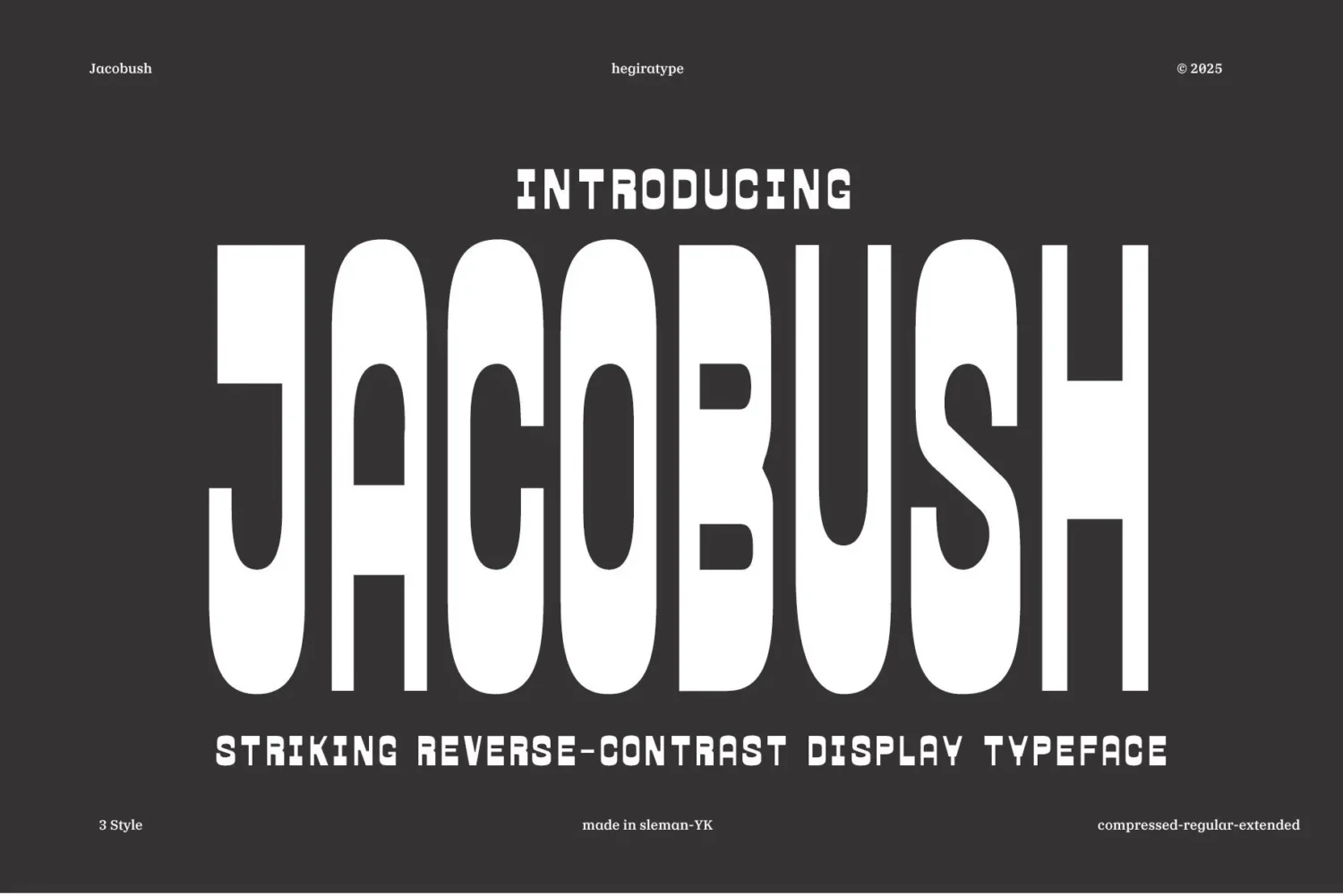 striking reverse contrast display font