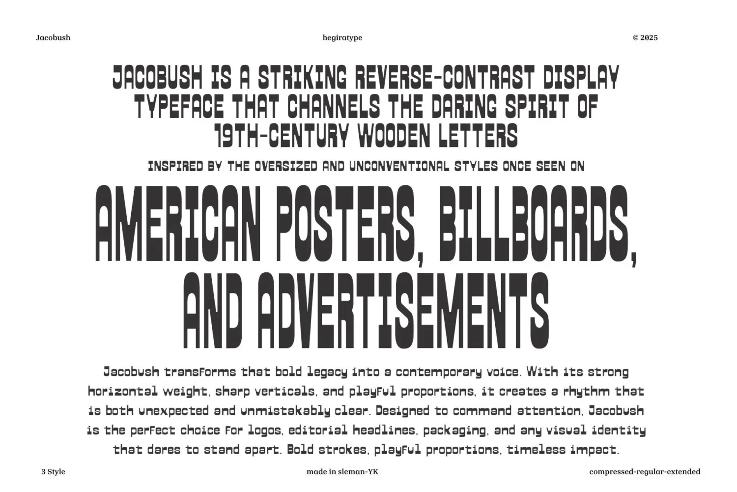 striking reverse contrast display font