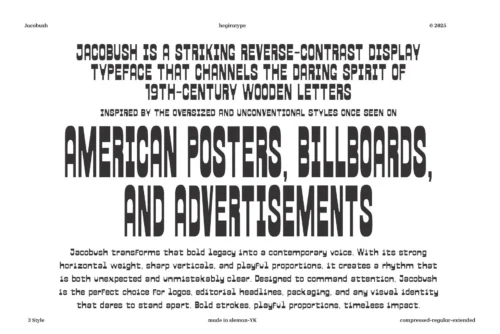 striking reverse contrast display font
