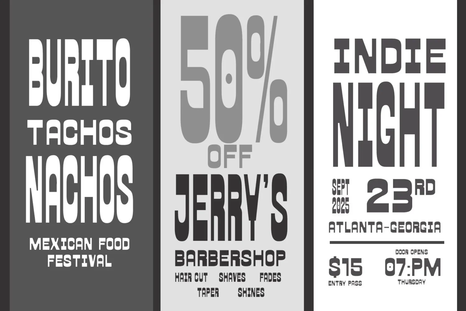 striking reverse contrast display font