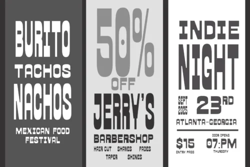 striking reverse contrast display font